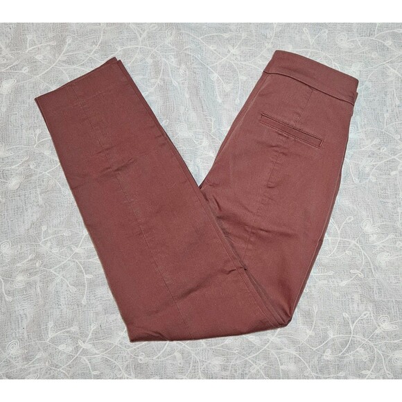 EXPRESS Straight Leg Women's 00R Pink Mauve Stretch Fabric High Waist Dress Pant - Picture 2 of 5